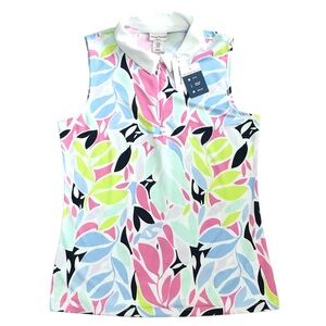 Tommy Bahama Golf Top Shirt 1/4 Zip Sleeveless UPF 50 Moisture Wicking New